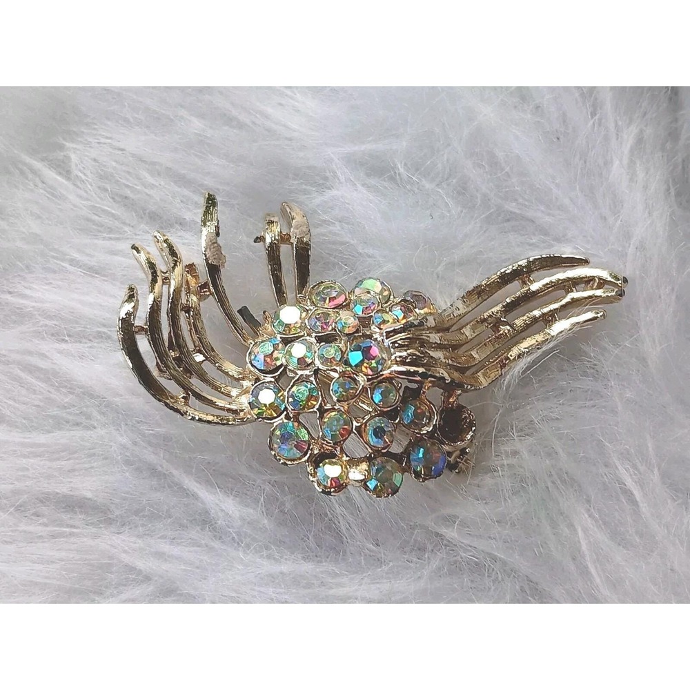 Aurora Borealis Mid Century Brooch Pin - Picture 3 of 5